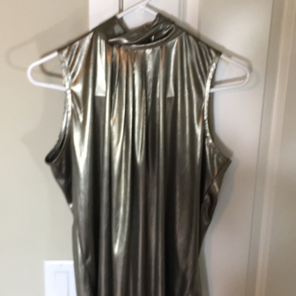 Vintage 70’s Metallic Silver Tank Women’s Sz M Top - Picture 6 of 8
